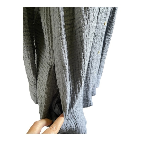 Zara Cotton Button Down Tunic Dress | Relaxed Fit Weekend Style | Blue | XS/S - Picture 10 of 13